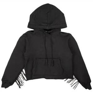 NEW AMIRI women's fringe hoodie in black